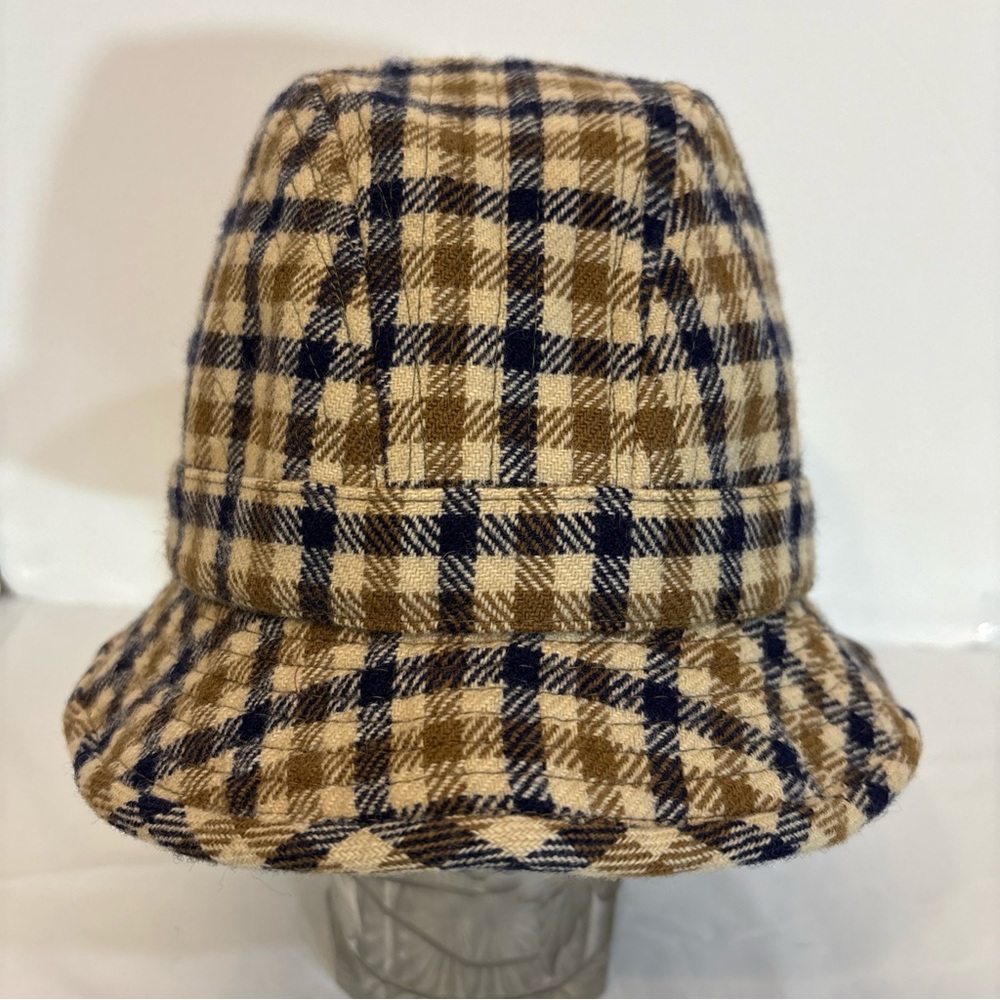 Aquascutum London Checkered Hat - Tan and Navy